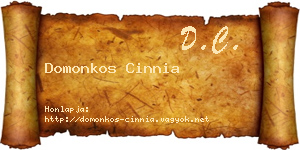 Domonkos Cinnia névjegykártya